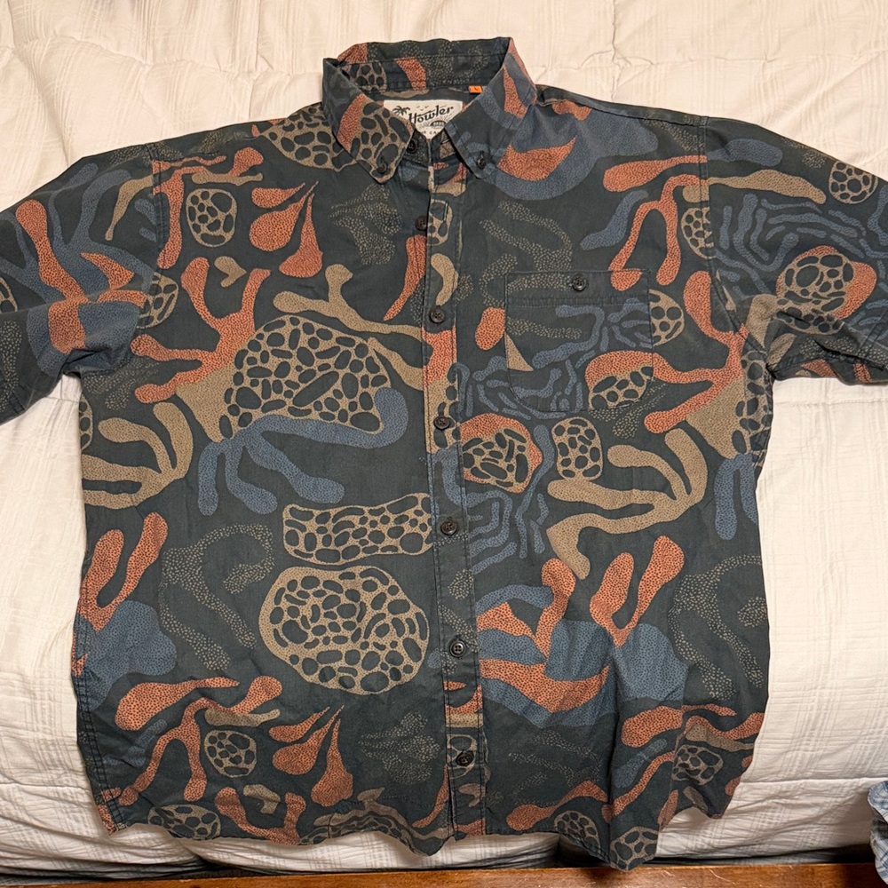 Howler Brothers Men's Abstract Pattern Shirt - Black, Blue, Brown